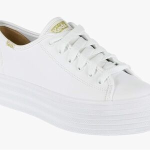 Keds Triple Up Leather platform sneakers. White size 6.5. Brand new, no tags.